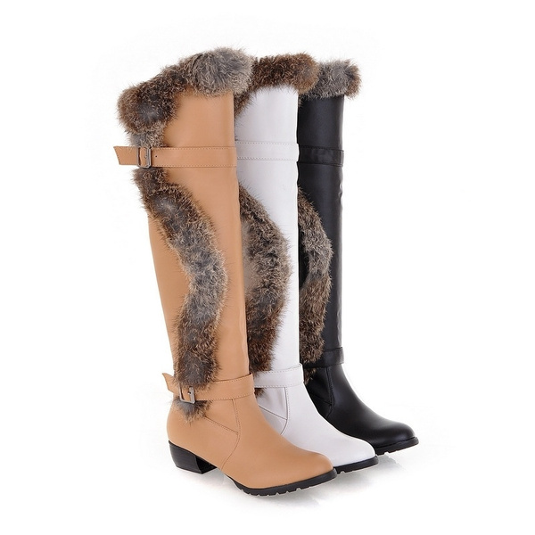 over the knee fur boots