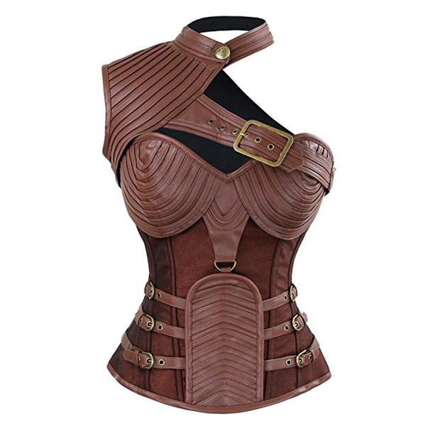 Juve Black Steampunk Overbust Corset with Jacket and Belt