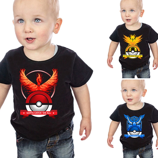 Prestatie Concurrenten technisch Pokemon Go Baby Boy Kids T shirt Team Valor Mystic Instinct Children  Clothes Pokeball Summer Tee T-Shirt Boy Tops | Wish
