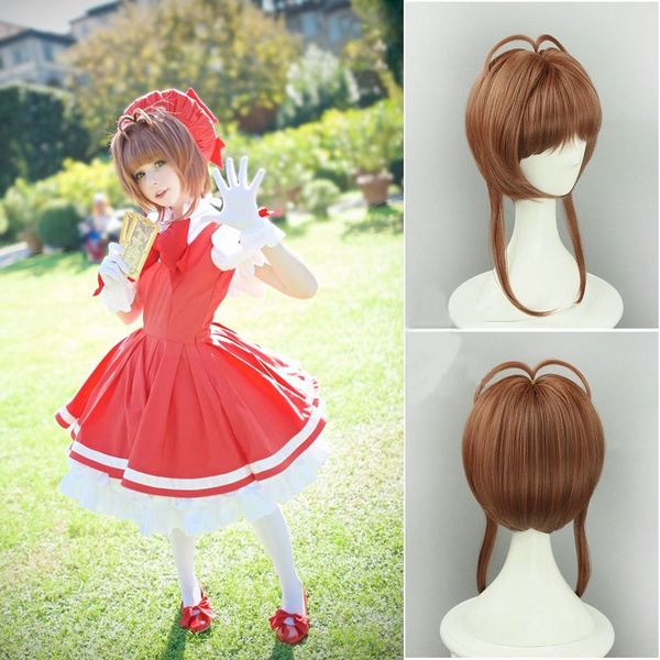 Cardcaptor Sakura Kinomoto Sakura Cos Wig Brown 40cm Short Hair Anime Cosplay Wigs