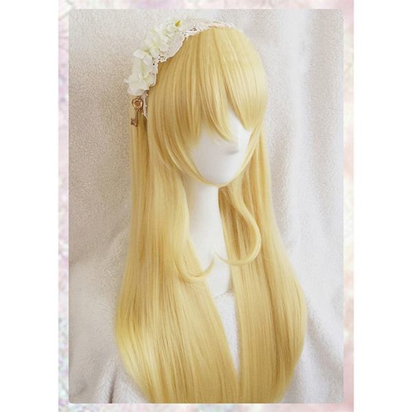 New Design Eli Ayase Long Perruque Wig Love Live LoveLive Ayase Women Girl Golden Yellow Anime Cosplay Wigs Synthetic Hair