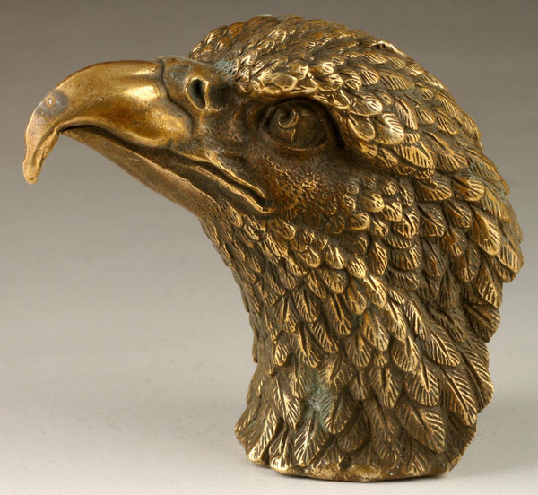 Vintage Handmade Exquisite Vivid Eagle Head Copper Statue | Wish