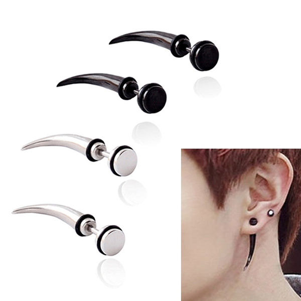 Unique Hoop Steel Men's Punk Silver Earrings | Konga Online Shopping