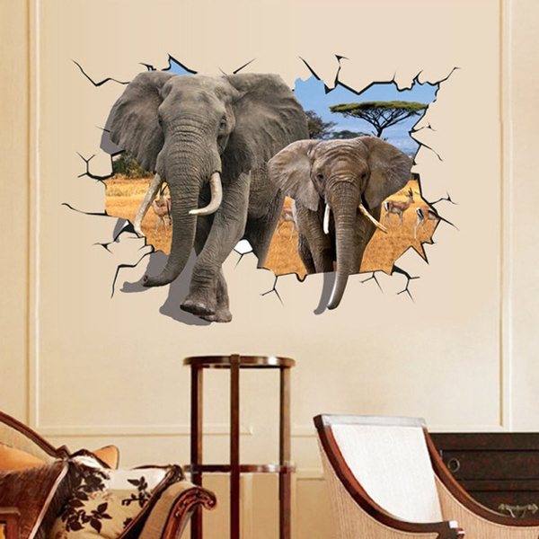 pegatinas etiqueta de pared removible pvc dibujo de elefante para casa decoracion wish