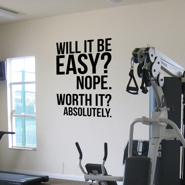 Nothing will work fitness inspirational quote stickers - TenStickers