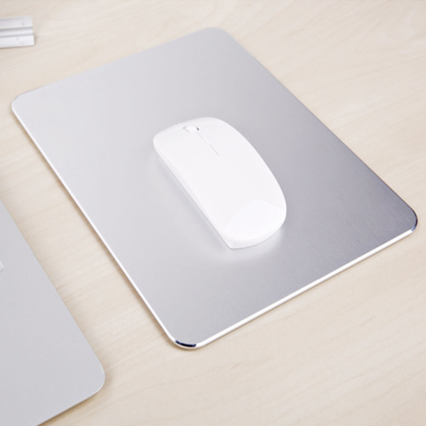 25*20CM Aluminum Alloy Surface Hard Mouse Mat Pad Non-slip Rubber Base New
