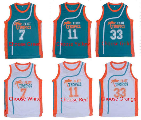 Jackie Moon Flint Tropics Basketball Jersey 33 Stitched, White / S / Basketball