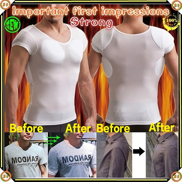  Men Padded Muscle Shirt Fake Chest Undershirts