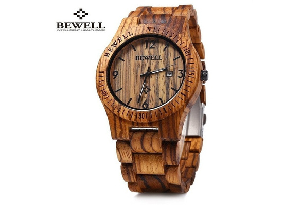 Bewell Luxury Natural Handmade Wood Watch Top Gift Auto Date Coffee Maple  Wooden Watches Japnese Quartz Movement Wrist Watch For Men And Women | Wish