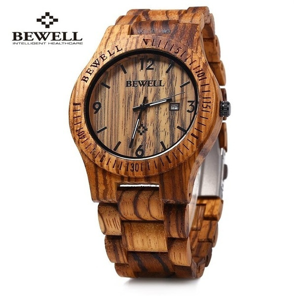 Bewell Luxury Natural Handmade Wood Watch Top Gift Auto Date Coffee Maple  Wooden Watches Japnese Quartz Movement Wrist Watch For Men And Women | Wish