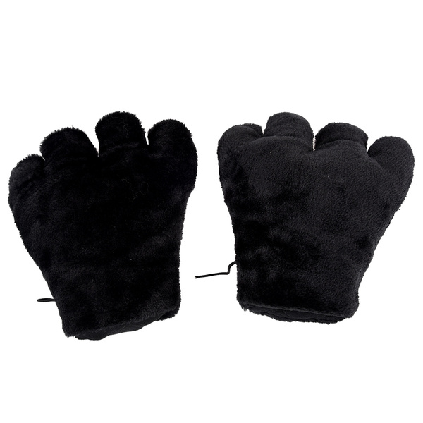 2 X Schwarz Katze Fuss Pfote Pluesch Handschuhe Partei Cosplay L1I4
