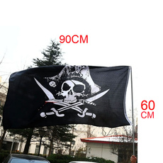 Size 60*90cm Skull and Crossbones Sabres Swords Jolly Roger Pirate Flags W/ Grommets Decoration Flags and Banners Home Decor 