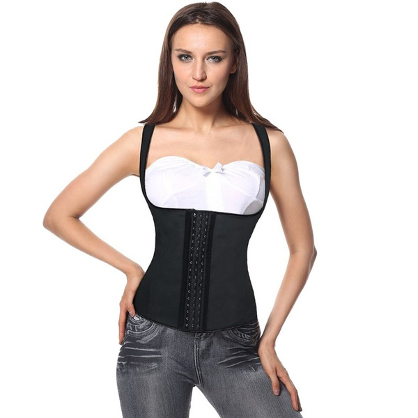 Sexy Women Vest Latex Waist Training Corset Steel Boned Underbust Corsets Body Shapewear Bustier