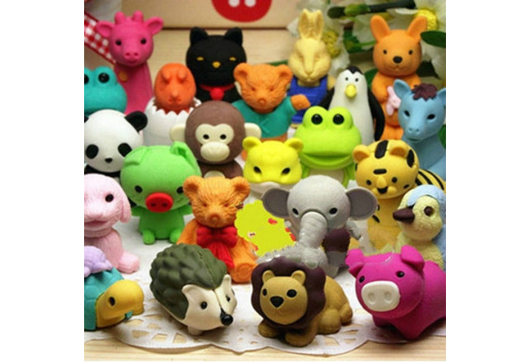 8 X Novelty Animal Sealife Erasers Insect Animal Rubbers Gift Toy Party Bag 