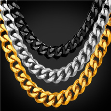 goldplated, blackjewelry, Chain Necklace, necklaces for men