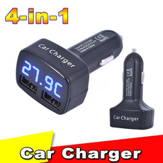 New 4 in 1 Car Charger Dual USB DC 5V 3.1A Universal Adapter With Voltage/Temperature/Current Meter Tester Digital LED Display