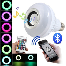 Wireless E27 Bluetooth LED Stereo Audio Speaker RGB Color Warm White Bulb Music Lamp