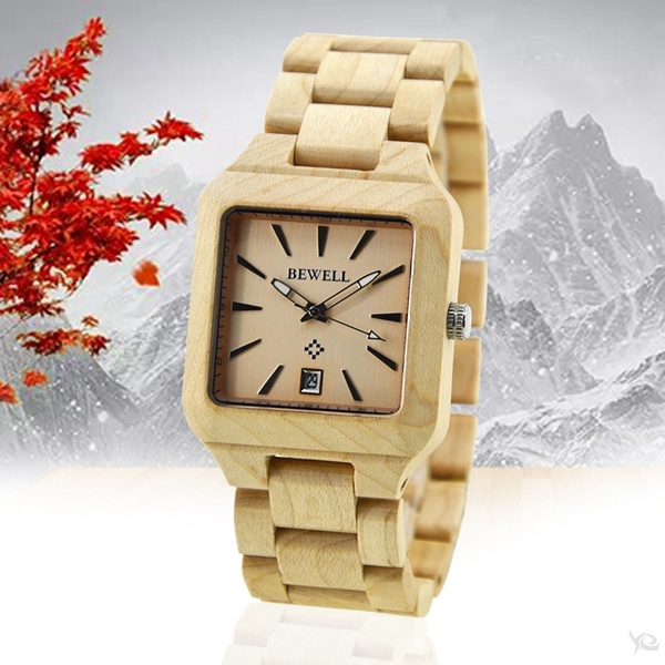 Montre en bois discount bewell