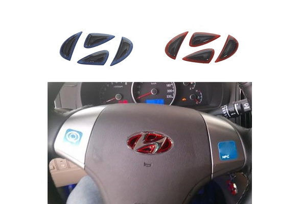 MAXDOOL Red Steering Wheel Cover Sticker Sequins Frame Trim for Hyundai Sonata Elantra IX35 IX25 Tucson Verna MISTRA Accent Interior Accessories Black