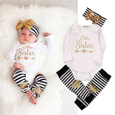 Newborn Baby Boy Girl Romper Tops + Headband+Leg Warmer 3PCS Outfits Set Clothes