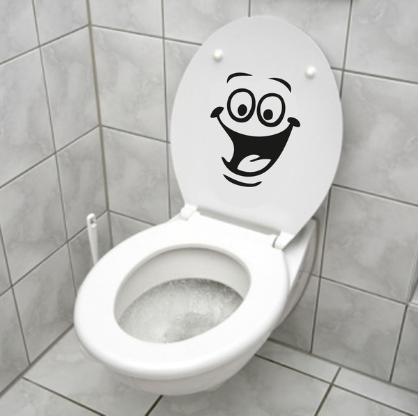 Innovation Smiley Face WC Toilet Decal Wall Mural Art Decor Funny