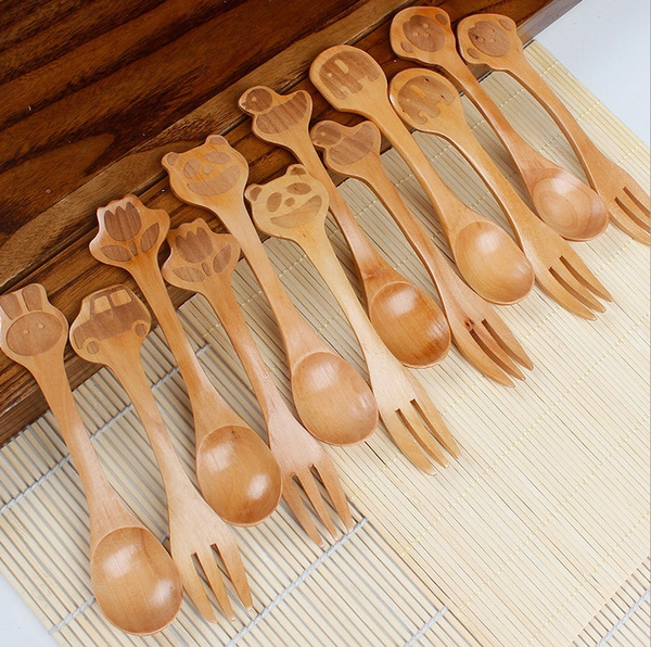 Cooking High Quality Healthy Tableware Kitchen Wooden Soup Spoon Natural Wood 