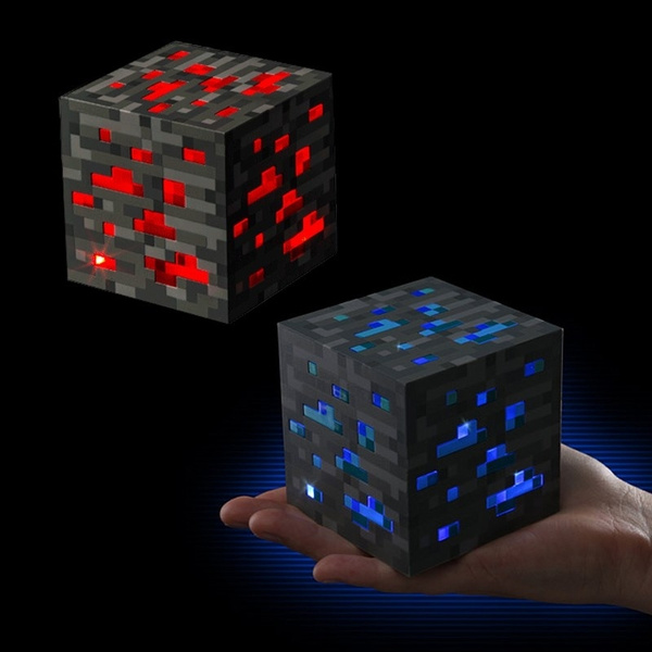 Originality Minecraft Diamond Ore Light Up Torch Led Minecraft Lamp Redstone Touch Activated Night Light Cube For Kids Toy Gifts Wish