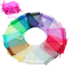 50PCS Organza Jewelry Gift Drawable Box Wedding Gift Candy Pouch Bag cajas de regalo 7x9cm (Color: Multicolor)