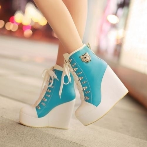 women's lace up wedges