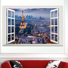 Paris Eiffel Tower 3D Window Wall Sticker Wall Art Decor Vinyl Decal Home Mural