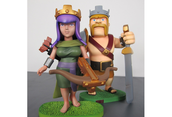 2PCs/Set Clash of Clans Archer Queen &Barbarian King PVC Action Figure Toy  Collectible Toy