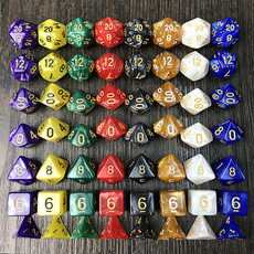 New Arrival 7Pcs/Set Resin Polyhedral TRPG Games For Dragons Opaque D4-D20 Multi Sides Dice Pop for Game Gaming