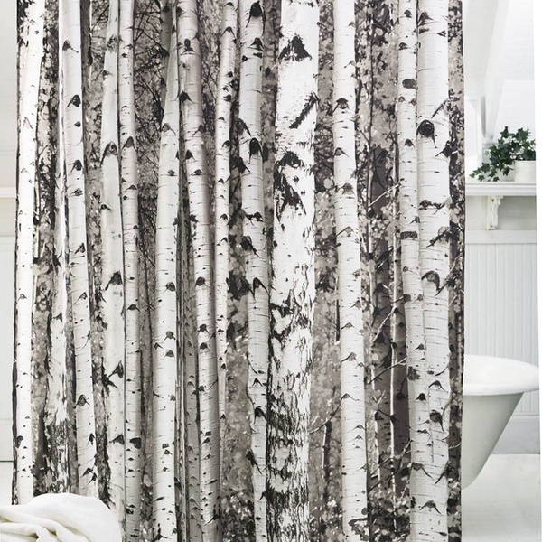 Birch Tree Shower Curtain Forest Trees, Birch Tree Fabric Shower Curtain