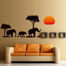 PVC wall stickers, elephantfamilywalldecal, Decor, Home Decor
