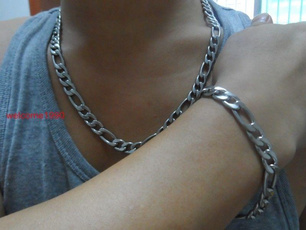Steel, figarochainnecklace, Joias, Presentes