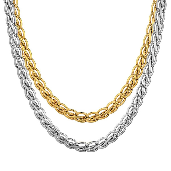 Stainless Steel Chain Necklace, Silver 