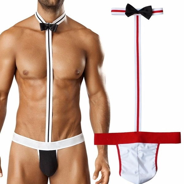 Men's Sexy Borat Mankini Waiter Costume 