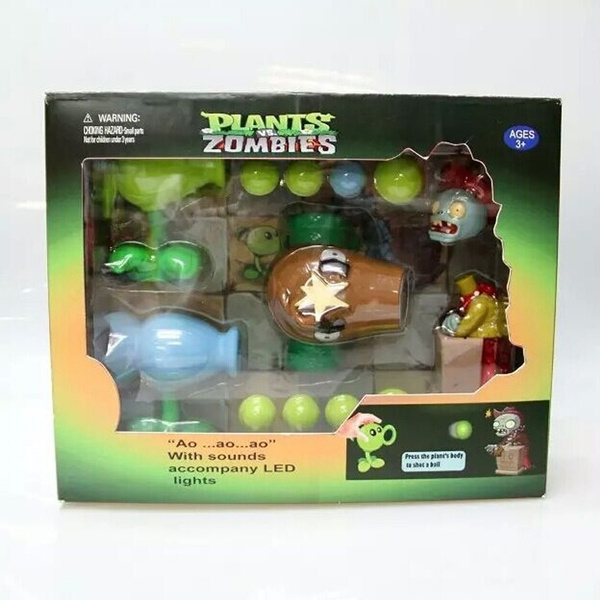 1 Pcs PLANTS VS ZOMBIES 2 PVZ Action Figure Shooting Light Sound Model Snow  Pea Shooter Plants Game Electric Toy Gift For Kid