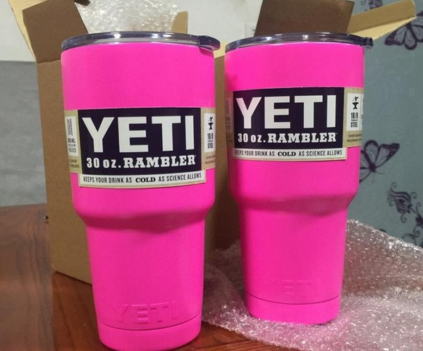 2 PCS Pink YETI Tumbler Rambler Cups Yeti Coolers Cup 30 oz Yeti Sports Mugs