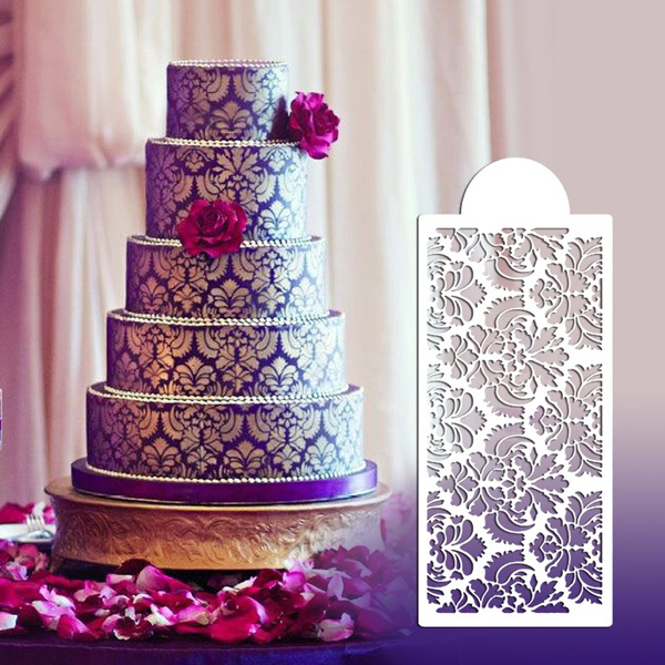Damask Wedding Cake Stencil Border Kitchen Accessoriesdecoration Stencils For Wall Wish - Kitchen Wall Border Stencils Damask Wedding Cake Stencil Border Kitchen Accessoriesdecoration Stencils For Wall Wish - Kitchen Wall Border Stencils