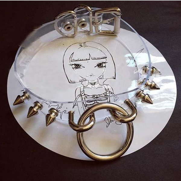 Handmade Punk Clear Pvc Vinyl Spiked O Ring Choker Collar Necklace Wish Handmade Punk Clear Pvc Vinyl Spiked O Ring Choker Collar Necklace Wish