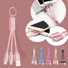 New Universal Phone Connector Braided Charging Data Line Special 2 In 1 Charger Multiple Combo Aluminum Alloy Key Chain 