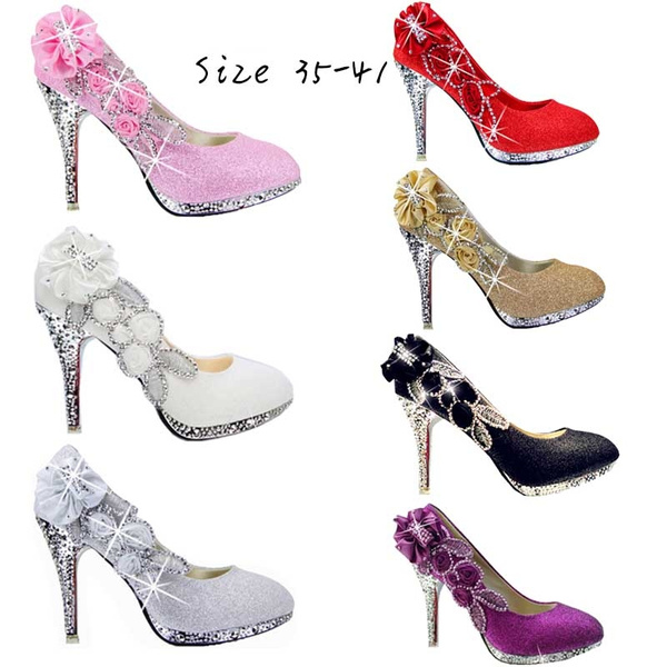 Girls Pumps Ankle T-Strap Glitter Wedding Shoes Dress Dance Shoes Heeled  Sandals | eBay