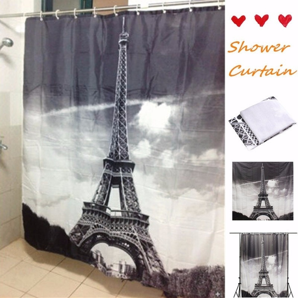 Details about   Eiffel Tower Waterproof Polyester Fabric Bathroom Shower Curtain Decor 180cm 