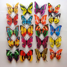 7cm 12pcs Mixed Style 3D Double Wing Butterfly Fridge Magnets Wedding Home Decor