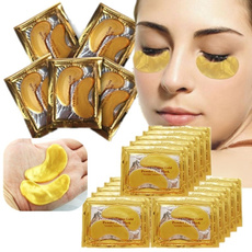 10pcs=5 Pack Eye Mask Golden Crystal Collagen Eye Mask Anti-Dark Circle Moisturizing Anti-Aging Hyaluronic Acid Eye Mask