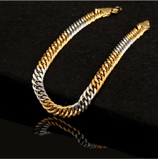 Chain bracelet, yellowwhitetone, tightbracelet, Jewellery