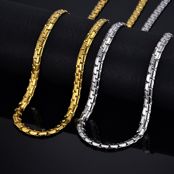 Stainless Steel Chain Necklace 6MM Femme Mens Silver Chain Silver/18K Real  Gold Plated Cheap Costume Jewelry Snake Necklace Chains