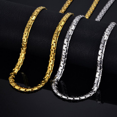 Steel, goldplated, Chain Necklace, goldchainnecklace