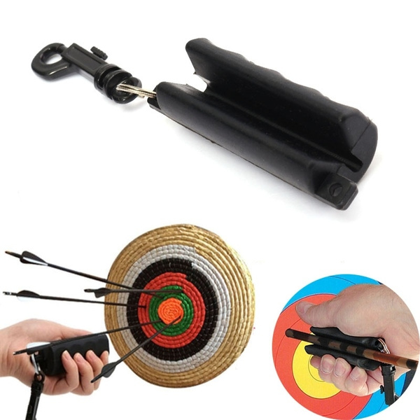 1pc Archery Arrow Puller Silicone Remover Target Bow Shooting Keychain Black 